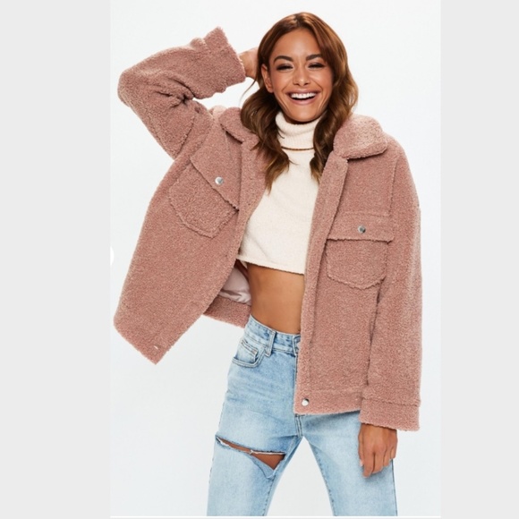 Missguided Jackets & Blazers - Borg Trucker Jacket - Rose